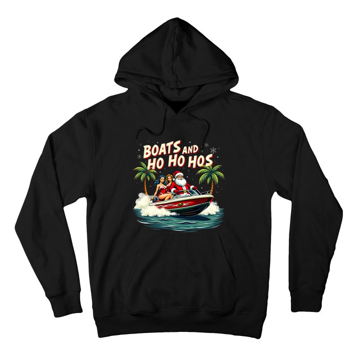 Christmas Funny Santa Boats And Ho Ho Hos Hoodie