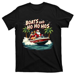 Christmas Funny Santa Boats And Ho Ho Hos T-Shirt