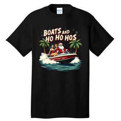 Christmas Funny Santa Boats And Ho Ho Hos Tall T-Shirt