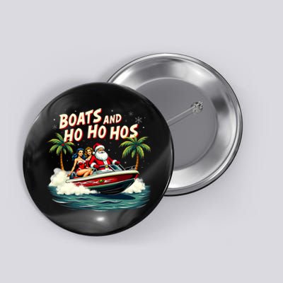 Christmas Funny Santa Boats And Ho Ho Hos Button