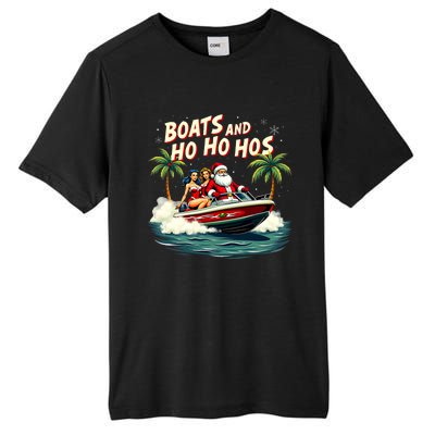 Christmas Funny Santa Boats And Ho Ho Hos Tall Fusion ChromaSoft Performance T-Shirt