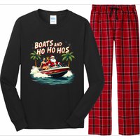 Christmas Funny Santa Boats And Ho Ho Hos Long Sleeve Pajama Set