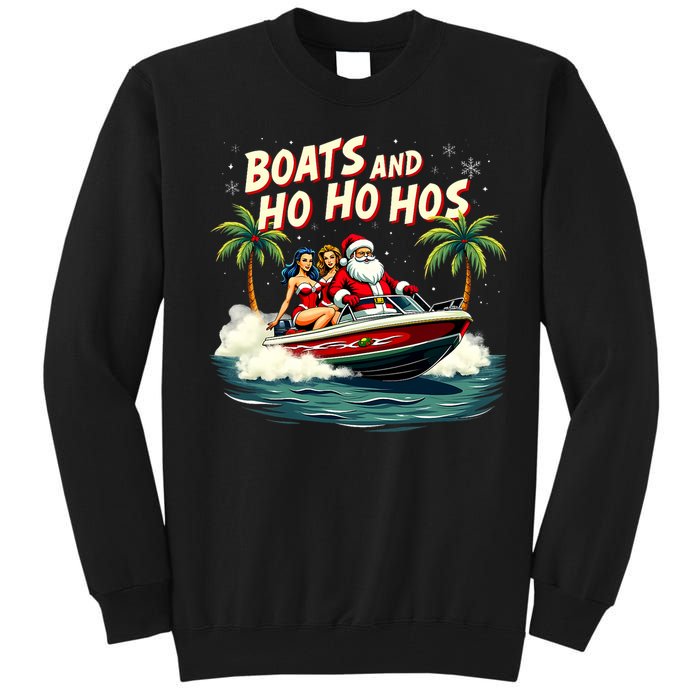 Christmas Funny Santa Boats And Ho Ho Hos Tall Sweatshirt