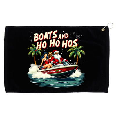 Christmas Funny Santa Boats And Ho Ho Hos Grommeted Golf Towel