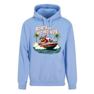 Christmas Funny Santa Boats And Ho Ho Hos Unisex Surf Hoodie