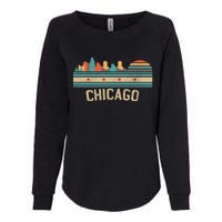 Chicago Flag Skyline Vintage Illinois City Womens California Wash Sweatshirt