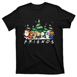 Christmas Friends Santa Rudolph Snowman Xmas Family Pajamas T-Shirt