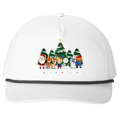 Christmas Friends Santa Rudolph Snowman Xmas Family Pajamas Snapback Five-Panel Rope Hat