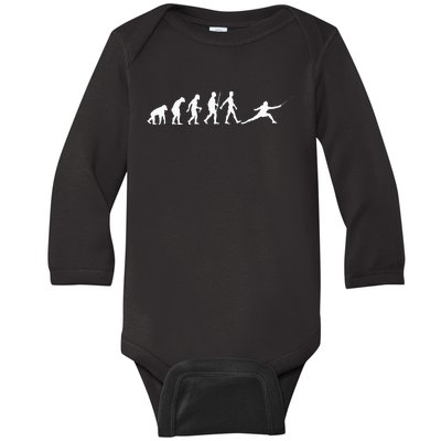 Cool Fencing Sword Sabre Epee Fencer Evolution Baby Long Sleeve Bodysuit