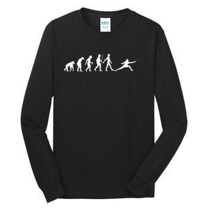 Cool Fencing Sword Sabre Epee Fencer Evolution Tall Long Sleeve T-Shirt