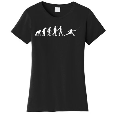 Cool Fencing Sword Sabre Epee Fencer Evolution Women's T-Shirt