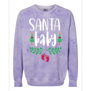 Christmas Funny Santa New Mama Pregnancy Announcet Gift Colorblast Crewneck Sweatshirt