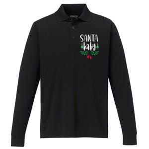 Christmas Funny Santa New Mama Pregnancy Announcet Gift Performance Long Sleeve Polo