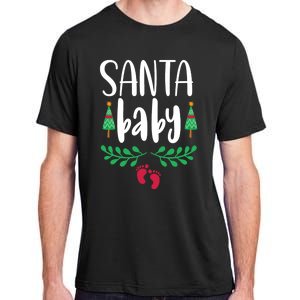 Christmas Funny Santa New Mama Pregnancy Announcet Gift Adult ChromaSoft Performance T-Shirt