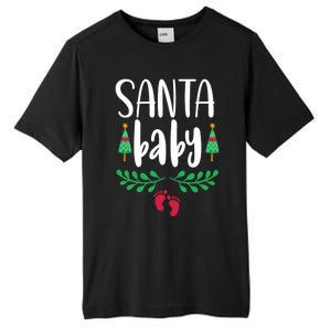 Christmas Funny Santa New Mama Pregnancy Announcet Gift Tall Fusion ChromaSoft Performance T-Shirt