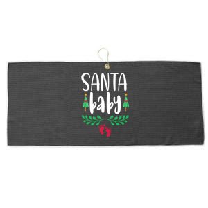 Christmas Funny Santa New Mama Pregnancy Announcet Gift Large Microfiber Waffle Golf Towel