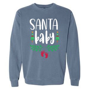 Christmas Funny Santa New Mama Pregnancy Announcet Gift Garment-Dyed Sweatshirt