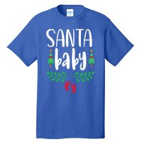 Christmas Funny Santa New Mama Pregnancy Announcet Gift Tall T-Shirt