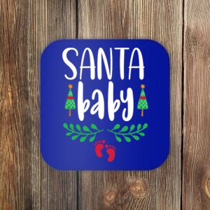 Christmas Funny Santa New Mama Pregnancy Announcet Gift Coaster