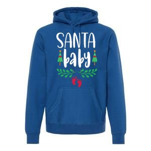 Christmas Funny Santa New Mama Pregnancy Announcet Gift Premium Hoodie