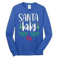 Christmas Funny Santa New Mama Pregnancy Announcet Gift Tall Long Sleeve T-Shirt