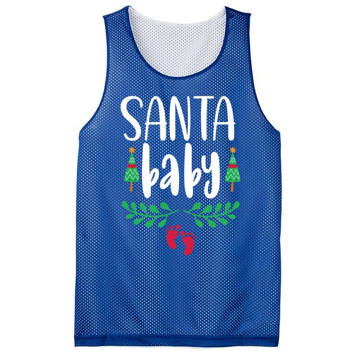 Christmas Funny Santa New Mama Pregnancy Announcet Gift Mesh Reversible Basketball Jersey Tank