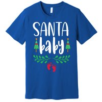 Christmas Funny Santa New Mama Pregnancy Announcet Gift Premium T-Shirt