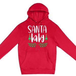 Christmas Funny Santa New Mama Pregnancy Announcet Gift Premium Pullover Hoodie