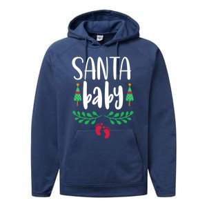 Christmas Funny Santa New Mama Pregnancy Announcet Gift Performance Fleece Hoodie