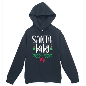 Christmas Funny Santa New Mama Pregnancy Announcet Gift Urban Pullover Hoodie