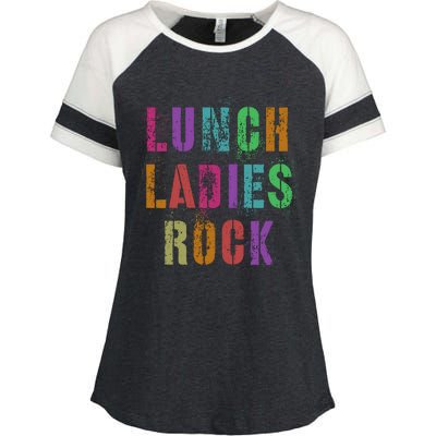 Cool Food Service Squad School Lunch Ladies Rock Office Crew Cute Gift Enza Ladies Jersey Colorblock Tee