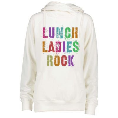 Cool Food Service Squad School Lunch Ladies Rock Office Crew Cute Gift Womens Funnel Neck Pullover Hood