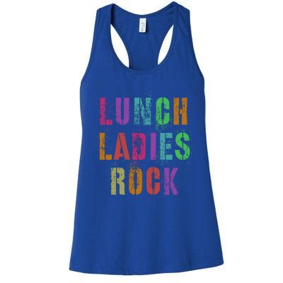 Cool Food Service Squad School Lunch Ladies Rock Office Crew Cute Gift Women's Racerback Tank