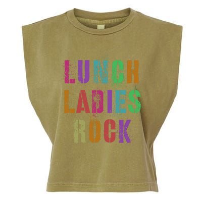 Cool Food Service Squad School Lunch Ladies Rock Office Crew Cute Gift Garment-Dyed Women's Muscle Tee