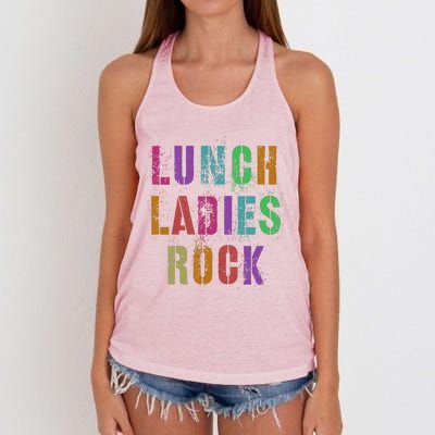 Cool Food Service Squad School Lunch Ladies Rock Office Crew Cute Gift Women's Knotted Racerback Tank