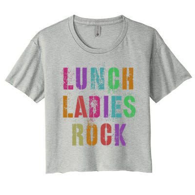 Cool Food Service Squad School Lunch Ladies Rock Office Crew Cute Gift Women's Crop Top Tee