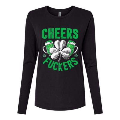 Cheers Fuckers St Patricks Day Funny Beer Drinking Womens Cotton Relaxed Long Sleeve T-Shirt