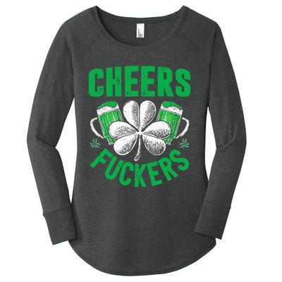 Cheers Fuckers St Patricks Day Funny Beer Drinking Women's Perfect Tri Tunic Long Sleeve Shirt