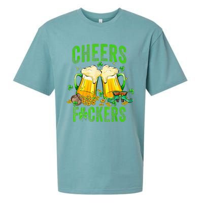 Cheers Fuckers St Patricks Day Beer Drinking Sueded Cloud Jersey T-Shirt