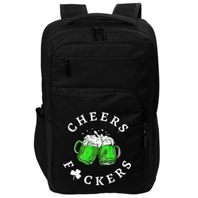 Cheers Fckers' St Patricks Day Beer Drinking Funny Impact Tech Backpack