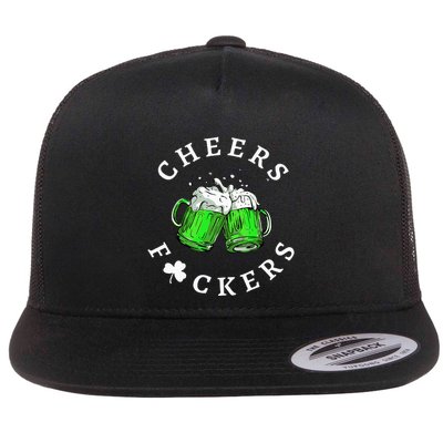 Cheers Fckers' St Patricks Day Beer Drinking Funny Flatbill Hat
