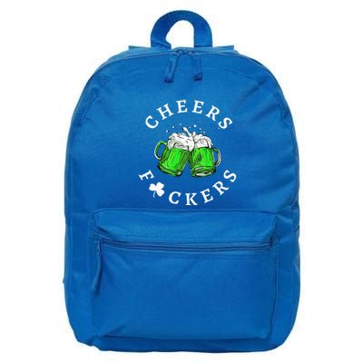 Cheers Fckers' St Patricks Day Beer Drinking Funny 16 in Basic Backpack