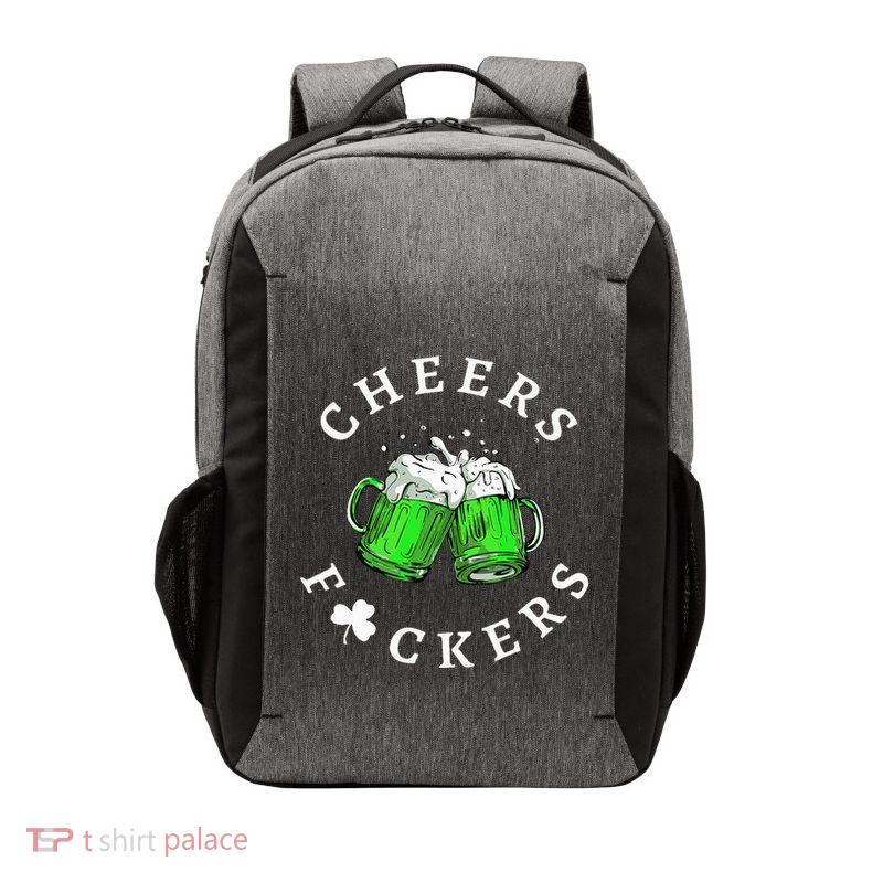 Cheers Fckers' St Patricks Day Beer Drinking Funny Vector Backpack