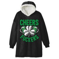 Cheers Fuckers St Patricks Day Beer Drinking Hooded Wearable Blanket