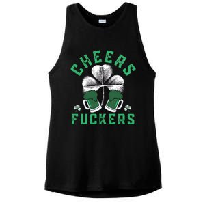 Cheers Fckers Shamrock Irish Day Saint PatrickS Day Ladies PosiCharge Tri-Blend Wicking Tank