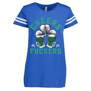 Cheers Fckers Shamrock Irish Day Saint PatrickS Day Enza Ladies Jersey Football T-Shirt