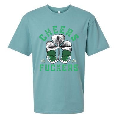 Cheers Fckers Shamrock Irish Day Saint PatrickS Day Sueded Cloud Jersey T-Shirt