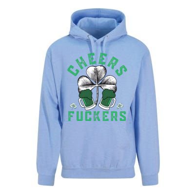 Cheers Fckers Shamrock Irish Day Saint PatrickS Day Unisex Surf Hoodie