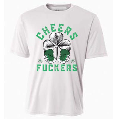 Cheers Fckers Shamrock Irish Day Saint PatrickS Day Cooling Performance Crew T-Shirt