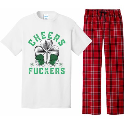 Cheers Fckers Shamrock Irish Day Saint PatrickS Day Pajama Set